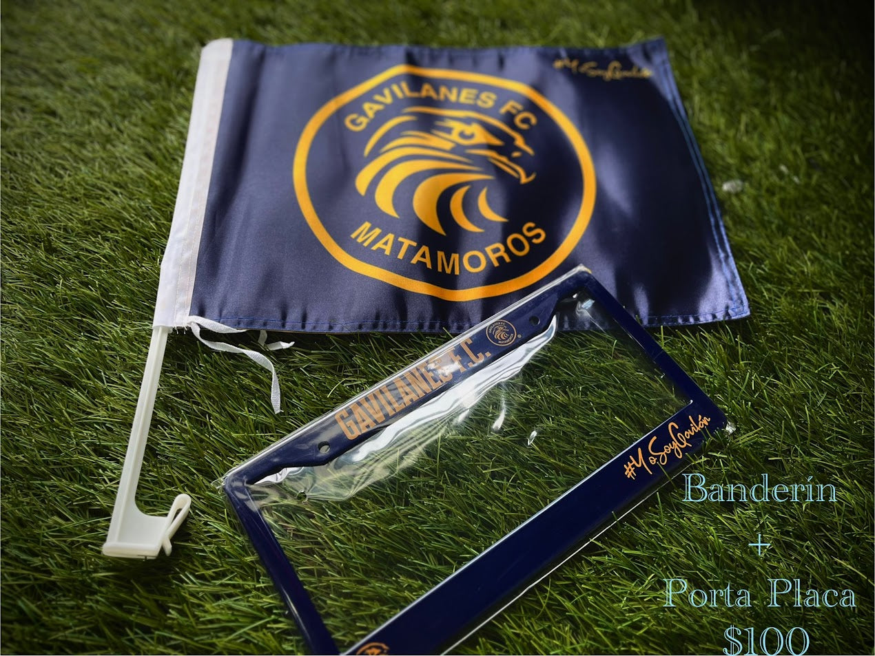 BANDERIN + PORTA PLACA